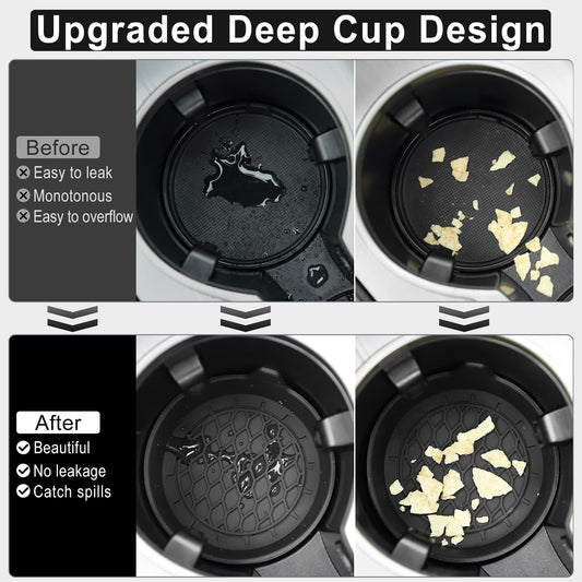 SINGARO Cup Holder Coaster – Silicone, Non-Slip – 4 Pack, Black